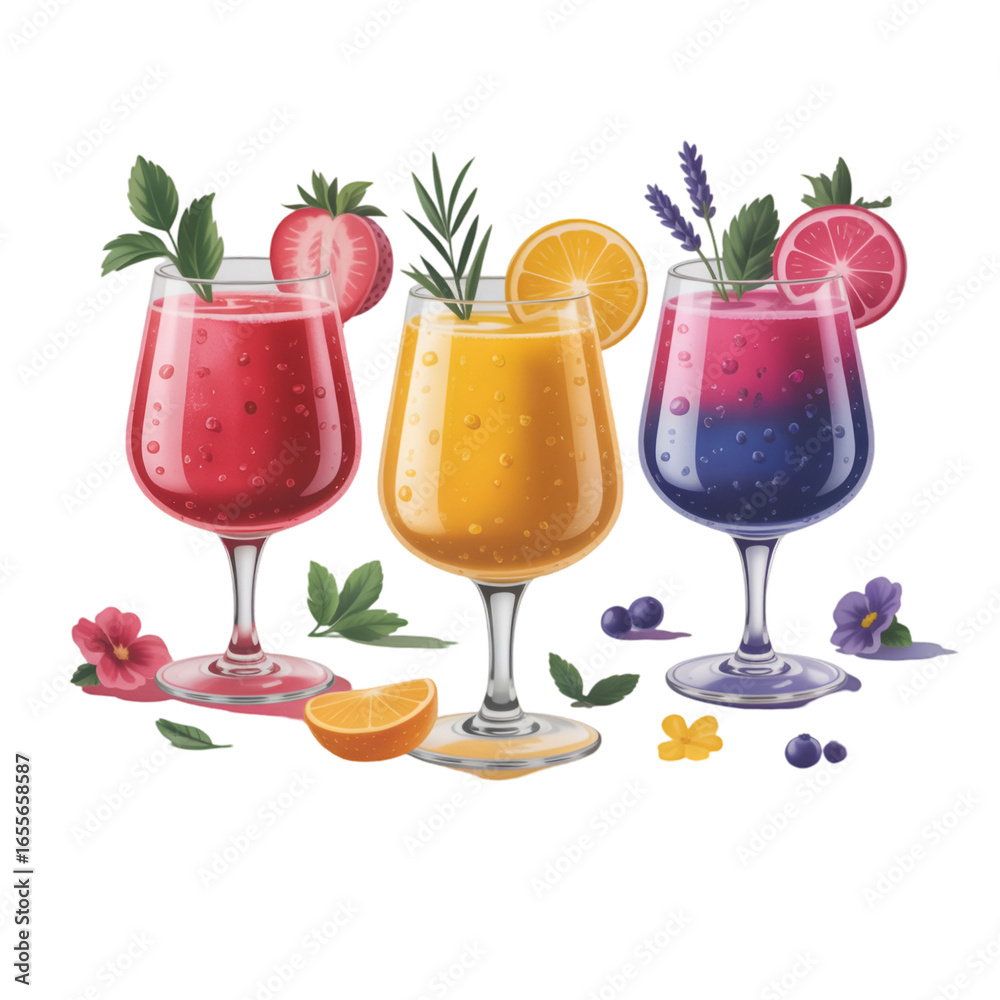Fototapeta premium cocktails with fruits