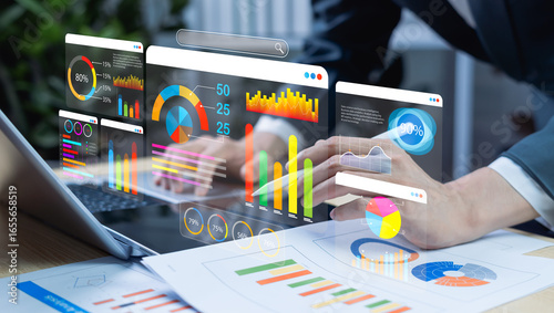 Fotografie Digital marketing solutions with SEO, AI-driven data analysis, and strategic performance management to boost business growth, technology adoption, and market success