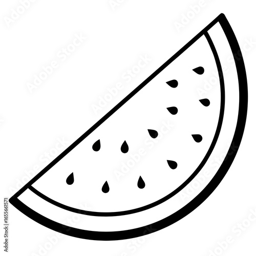 Vector art of a watermelon slice on a white background