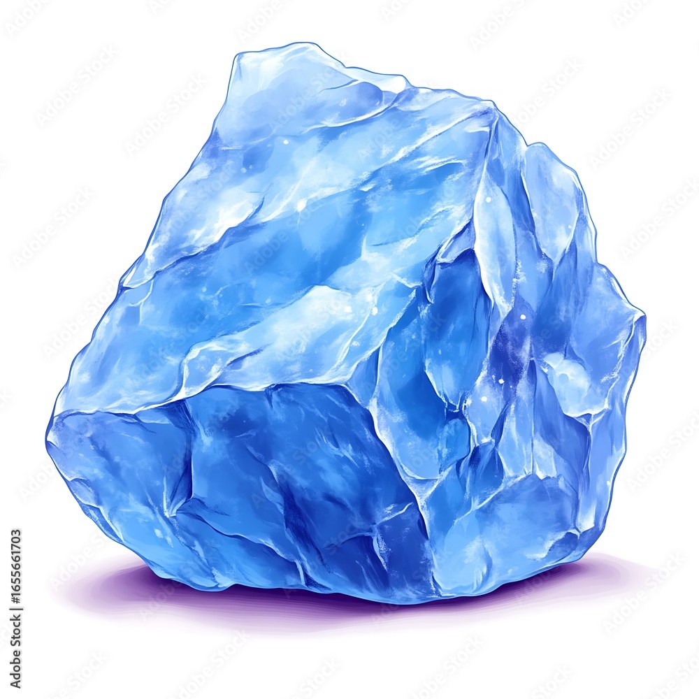 Fototapeta premium Detailed illustration of a large piece of ice.