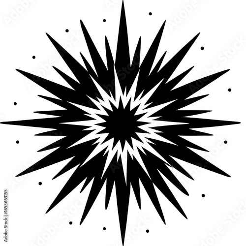 Firecracker burst silhouette vector illustration 