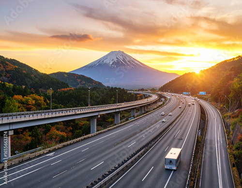 富士山　自動運転　生成AI　背景　