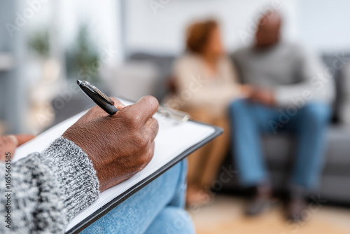 Social worker visiting a family at their home