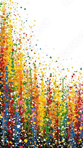 Abstract colorful explosion cascading down