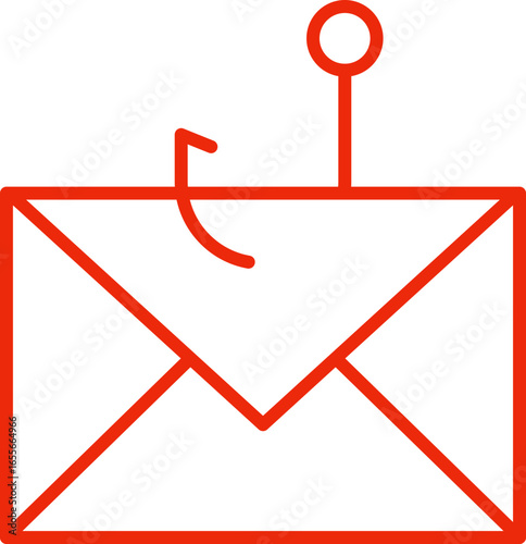 phishing line icon, phishing icon – cyber scam, email fraud, data theft, online threat symbol