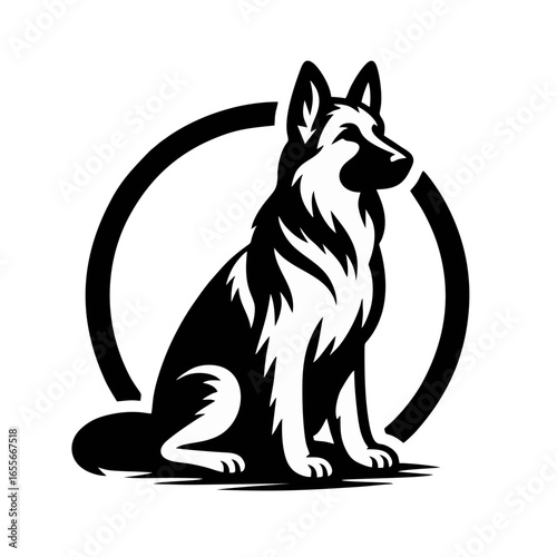 German Shepherd Dog Logo Illustration