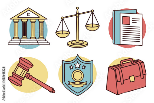 Set of law and justice icons