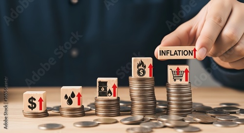 Fototapeta Naklejka Na Ścianę i Meble -  Understanding inflation impact on economy rising costs and financial planning strategies