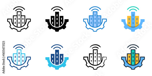 Smart City Solution icon set multiple style collection 
