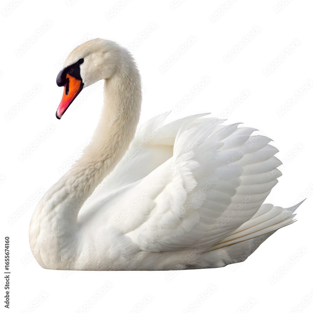Fototapeta premium Mute swan isolated on transparent background