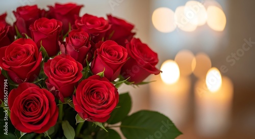 Bouquet of red roses in a vase on a white background