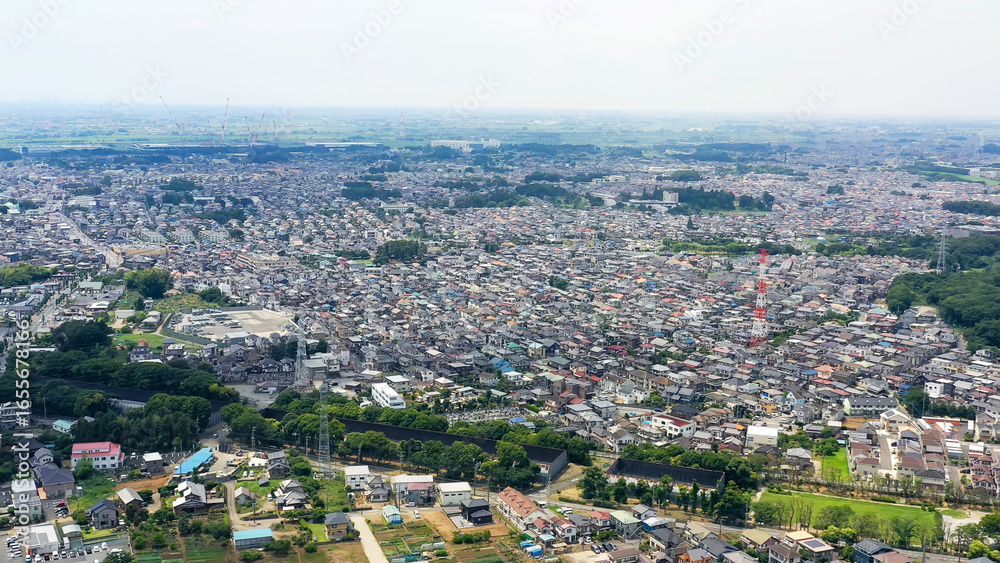 Fototapeta premium 住宅地のドローン空撮