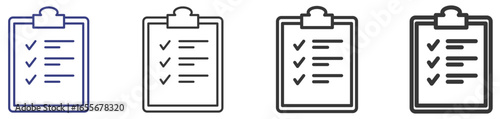 Check List Icon Set Illustration with Outline Style Variation vectors