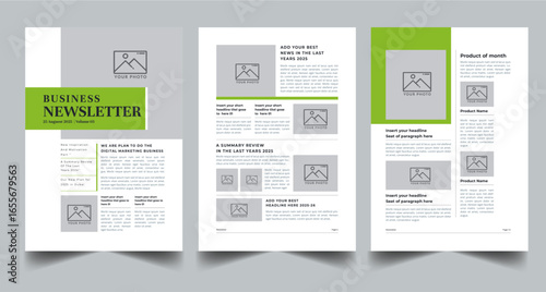 Weekly and Monthly Newsletter Template 03 Page layout design With Cover page