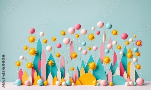 an abstract garden with col...