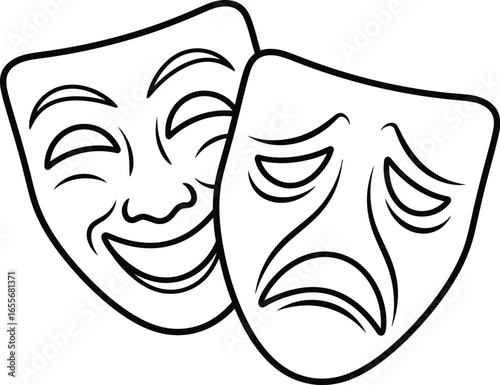 Theater masks comedy and tragedy drama acting stage performance