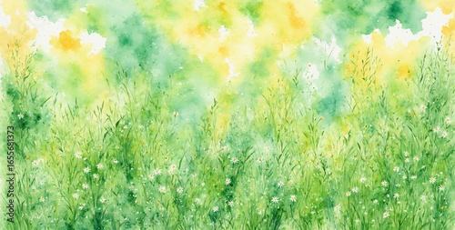 lush green meadow with dais...