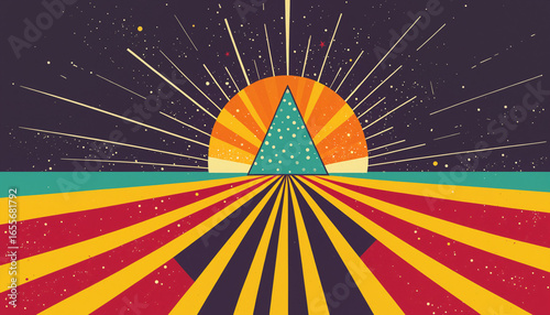 abstract geometric pyramid ...