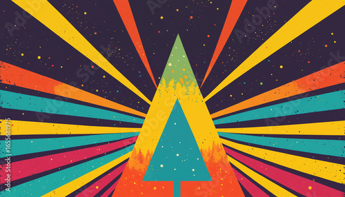 retro abstract christmas tr...