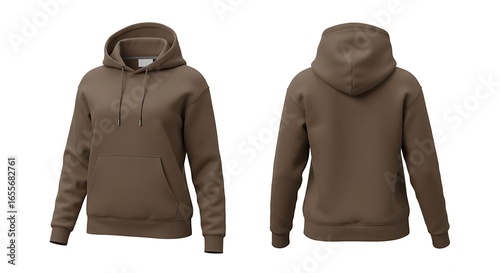 3D mockup of a brown color woman hoodie