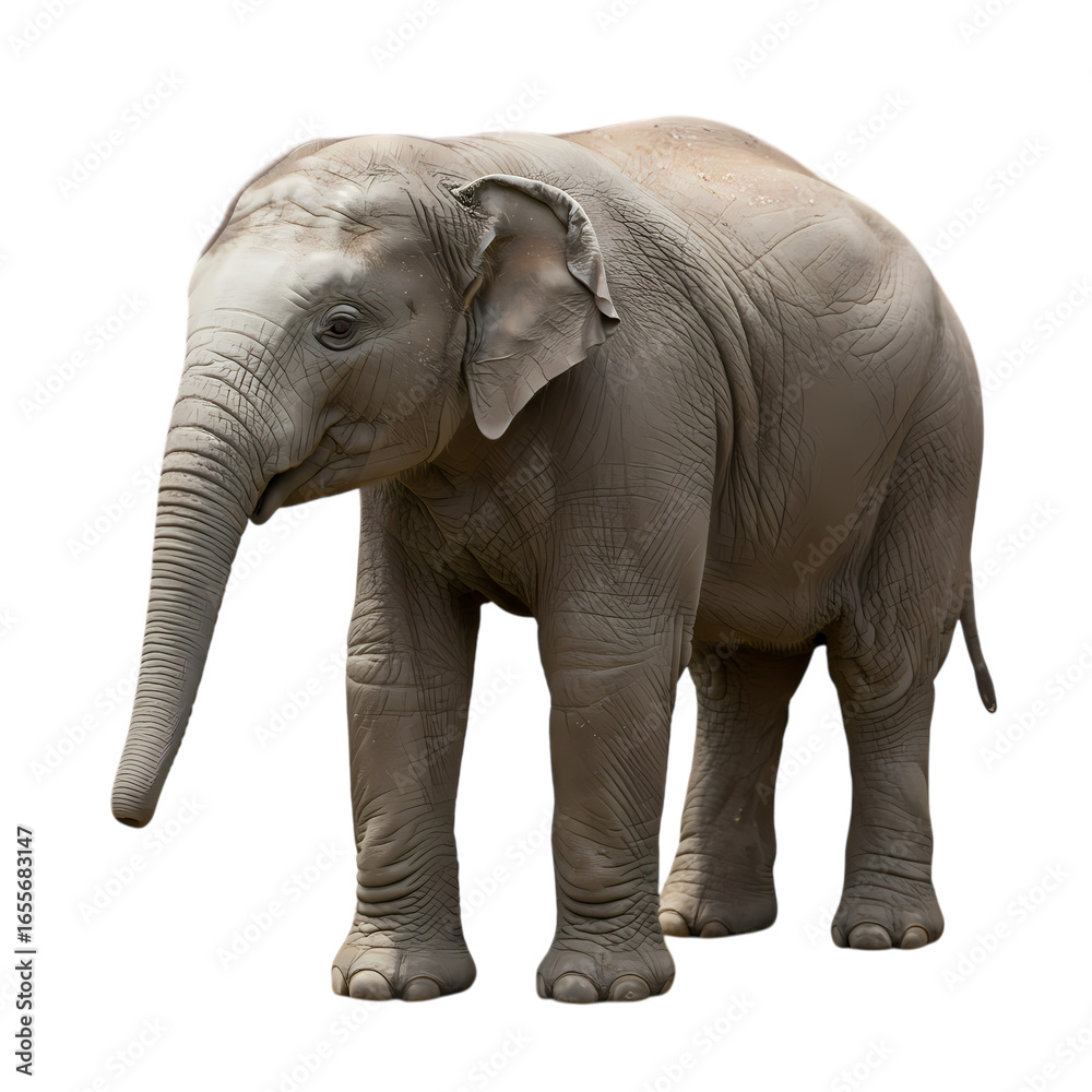 Fototapeta premium Young Asian Elephant: Majestic Creature, Wildlife Photography