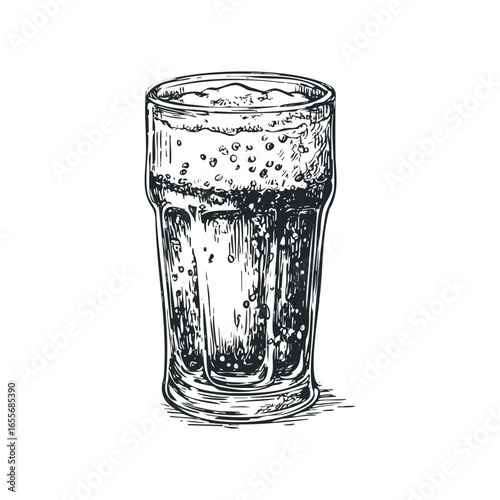 Sketch of a Refreshing Beverage in a Tall Glass