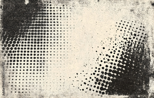 Aged newspaper halftone abstract dotted background and texture