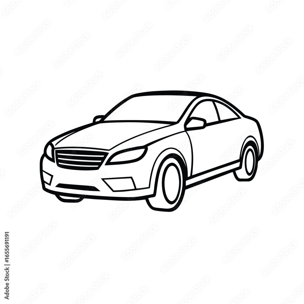 Fototapeta premium car vector line art on white background (1)