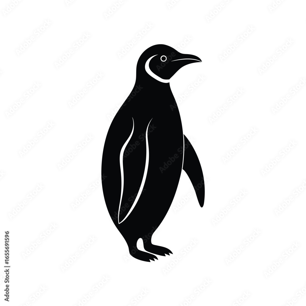 Naklejka premium penguin vector silhouette