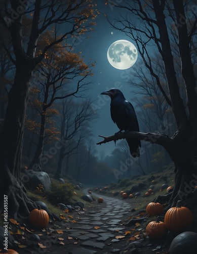 halloween night scene