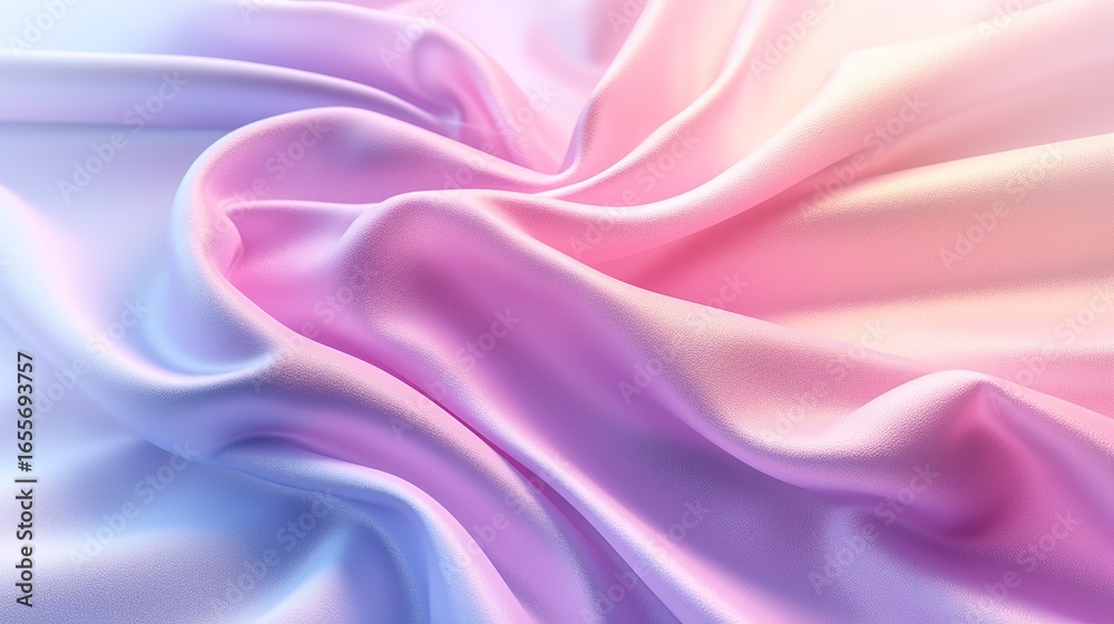 Fototapeta premium 3D rendering with abstract backgrounds with pink and purple wavy fabric surfaces, perfect for designs, banners, posters, packaging, or presentations.