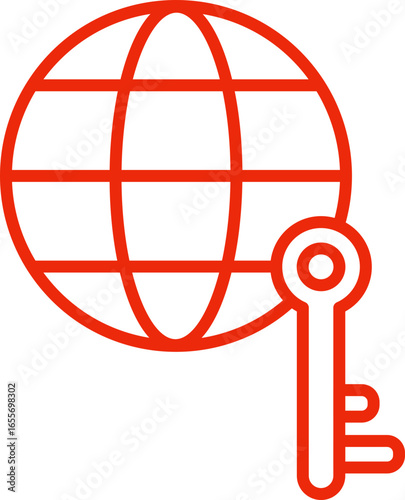 web key line icon. web key icon – secure online access & internet password symbol