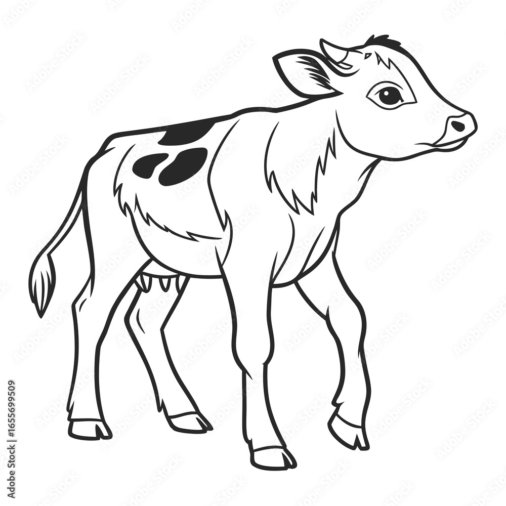 Fototapeta premium cow cartoon isolated on white