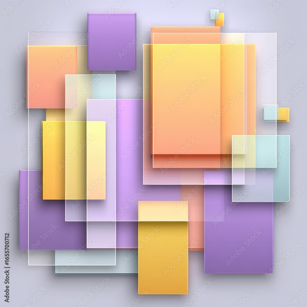 Obraz premium Abstract layered shapes in pastel colors