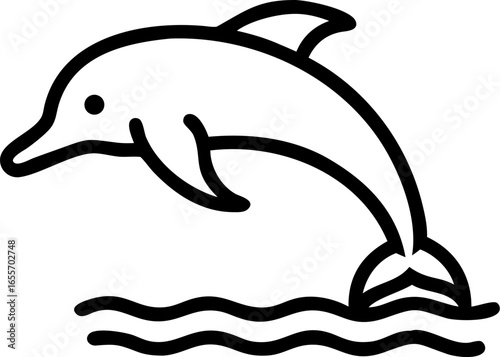 Dolphin leaping out of water curved body isolated on white background isolated on transparent background