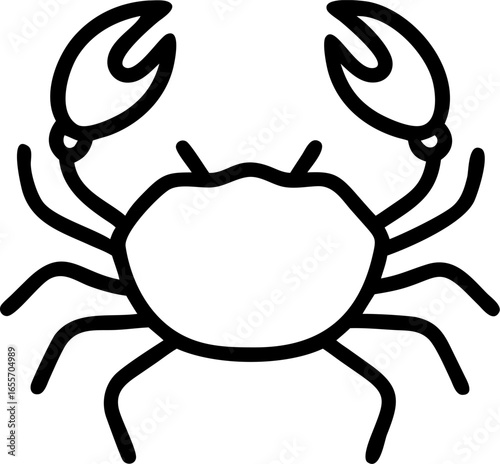 Crab with claws raised front view isolated on white background isolated on transparent background