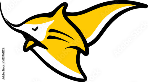Manta ray soaring with wide wingspan isolated on white background isolated on transparent background