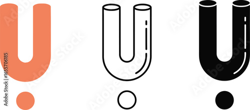 U bend pipe plumbing drain trap siphon vector icon illustration