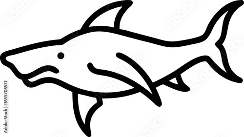 Hammerhead shark cruising wide head shape isolated on white background isolated on transparent background