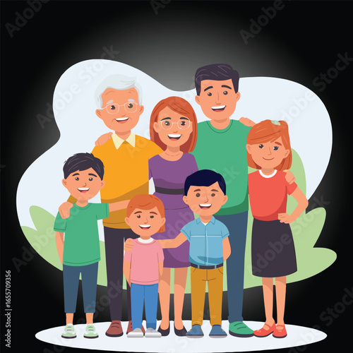 Happy family enjoying time together with children