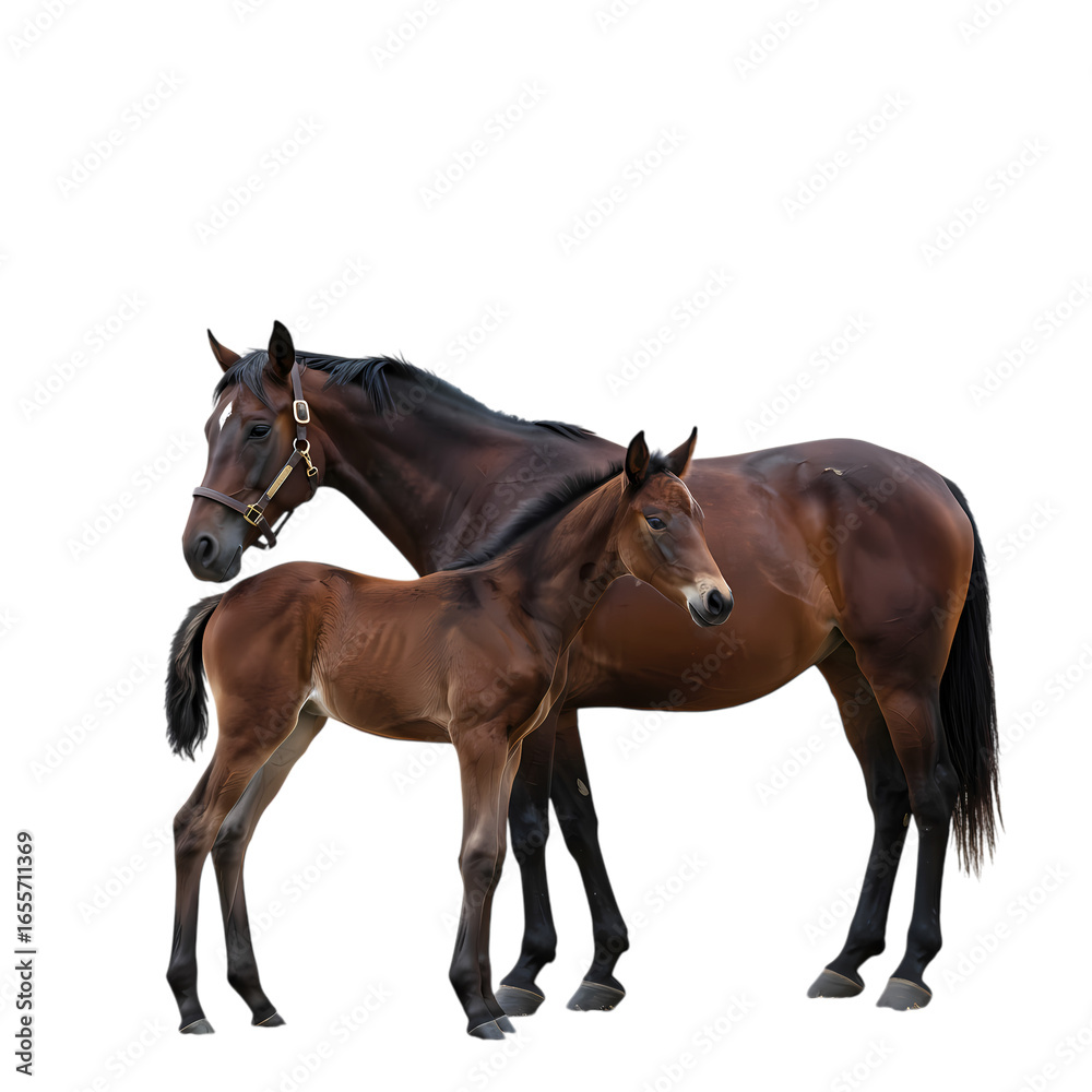 Obraz premium Mare and Foal: A Stunning Equine Portrait