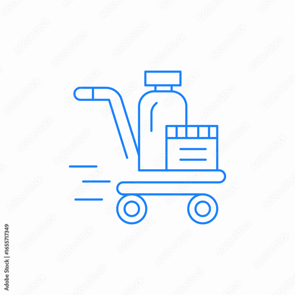Fototapeta premium cart two wheels bottle box icon sign vector