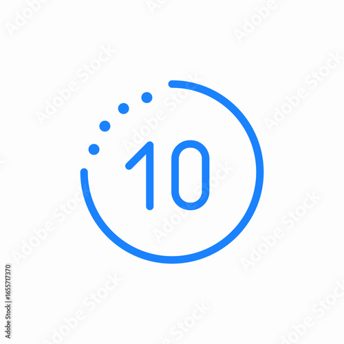 clock  interface second ten timer icon sign vector