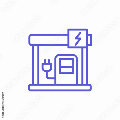 electric car charging station icon sign vector