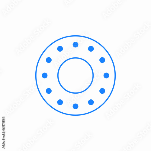 outline metal pipe illustrations flange icon sign vector