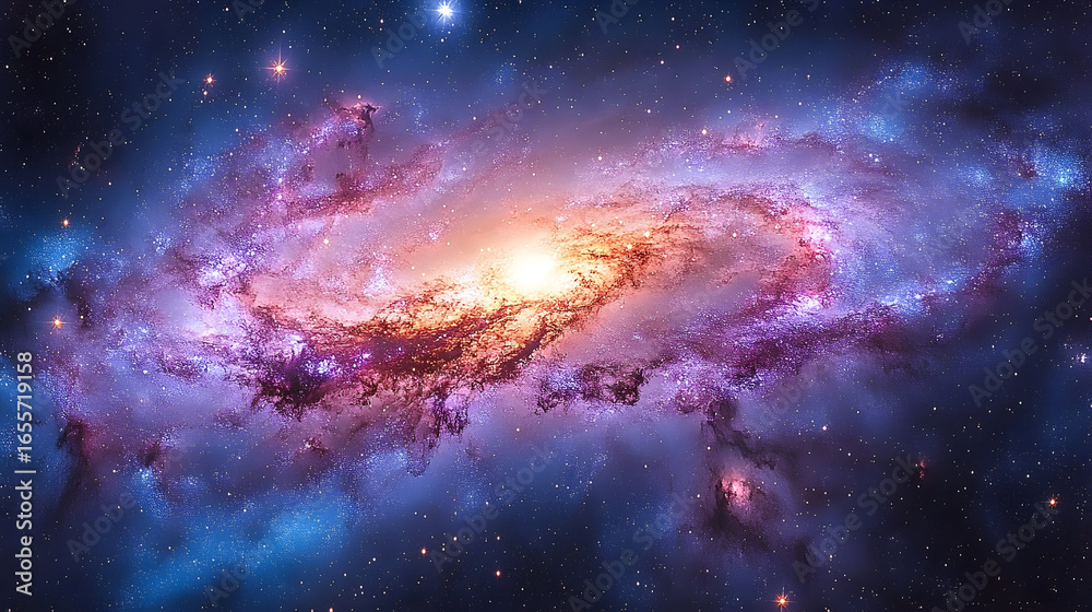 Obraz premium A Vibrant Cosmic Tapestry of Nebulae and Stars