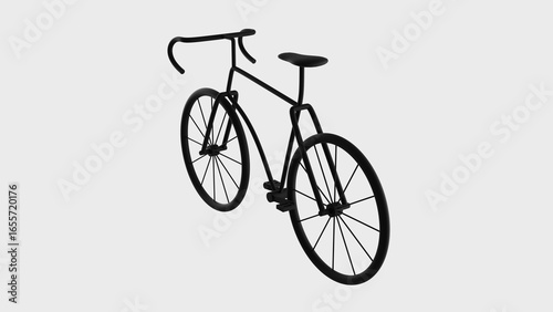Quadro su tela スポーツ自転車の3D画、モノトーン、白背景