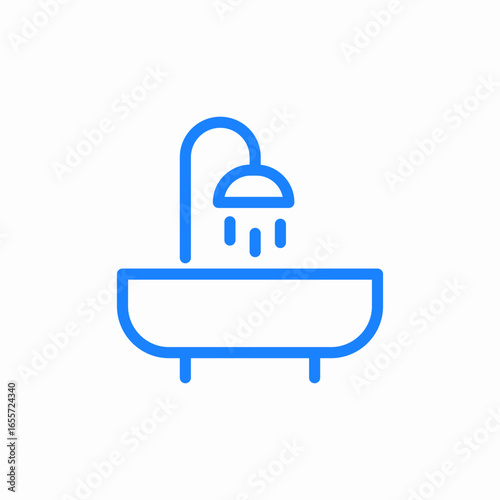 bathroom shower icon sign vector