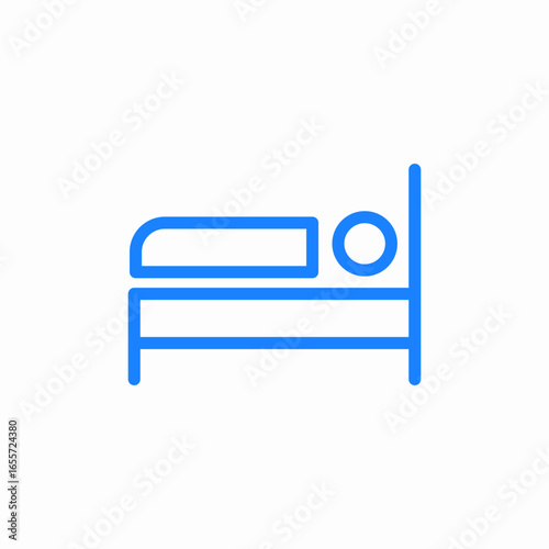 bed person icon sign vector