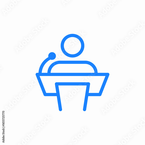 speaker at podium icon sign vector